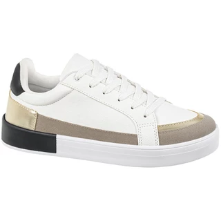 Tênis Branco Flatform Amarração Off Preto Dourado Casual Gigil