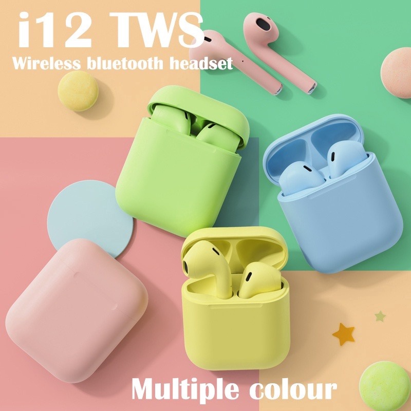 Fone Intra-Auricular Sem Fio Bluetooth i12 Tws Inpods Macaron