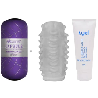 Kit Masturbador Masculino Egg Ovo Capsule + Lubrificante Íntimo Kgel 50 G