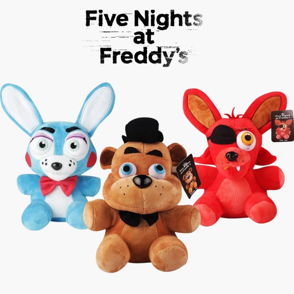 FNAF Brinquedo Freddy Plushie Fazbear de 25 cm Brinquedos Five Nights at  Freddy's Urso Dourado Nightmare Cupcake Foxy Balloon Boy Palhaço Pelúcia  FNAF (Urso Roxo)