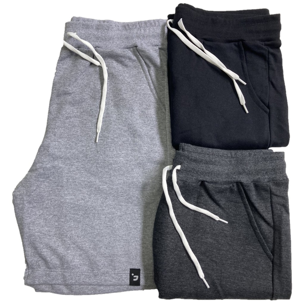 Kit 3 Bermudas de Moletom Masculinas Casual Academia com Cordão