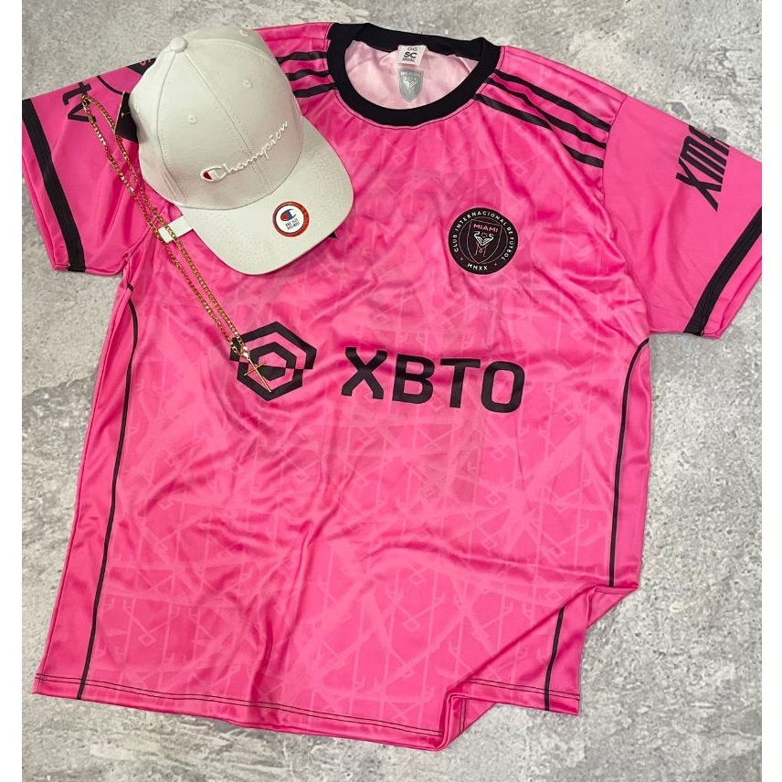 Camisa Camiseta Uniforme Inter miami rosa com nome e número personalizavel lançamento 2024