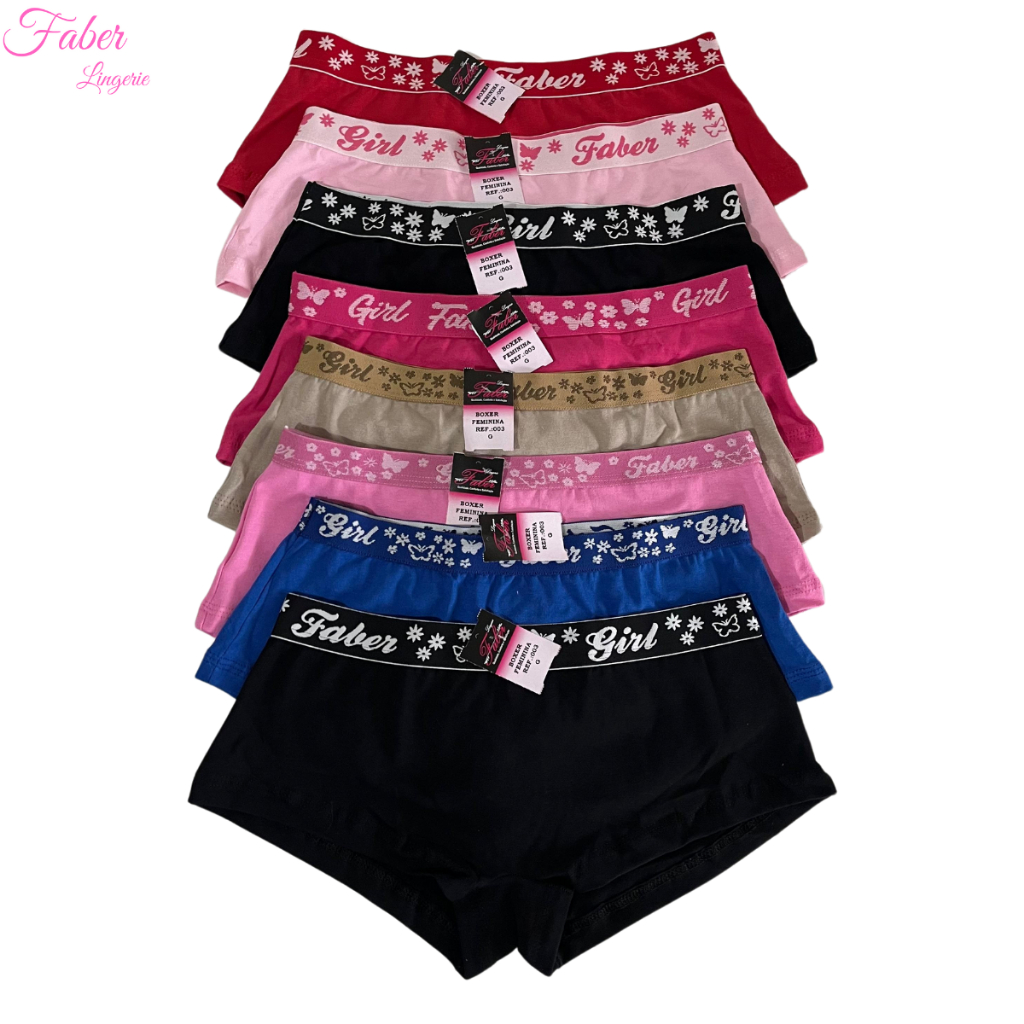 Kit com 3 Calcinhas Boxer Feminina cintura alta Box shortinho levanta  bumbum cálesson confortável