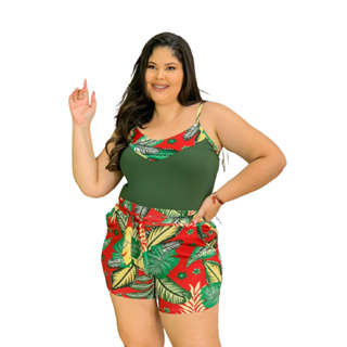 Conjunto Plus Size Feminino Blusa Regata e Short – aaguia