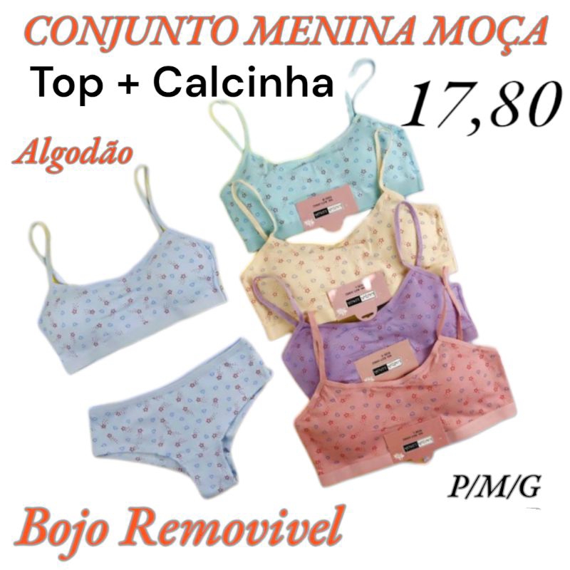 SUTIÃ teen algodão com bojo - Sutiãs - - Lingerie do 40 ao 54