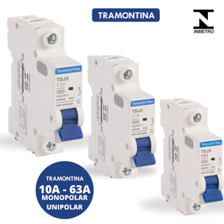 Disjuntor Unipolar Monopolar curva C Tramontina 10A ,16A ,20A ,25A ,32A, 40A, 50A ou 63A