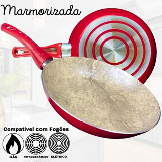 Frigideira Cerâmica Antiaderente Marmorizada Cabo de Silicone – Fratelli