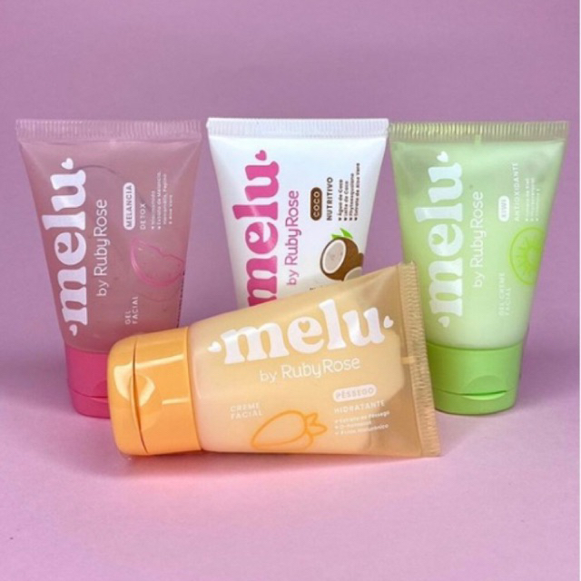 Hidratante Facial de Coco Pêssego Kiwi e Melancia Melu by Ruby Rose Contém Extrato de Leite de Coco e Aloe Vera esse