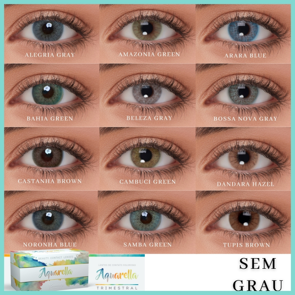 Lentes de Contato Aquarella Trimestral Solótica Sem Grau