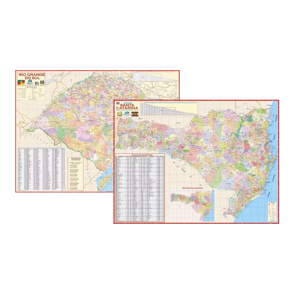 Mapa Santa Catarina e Rio Grande do Sul atualizados | Shopee Brasil