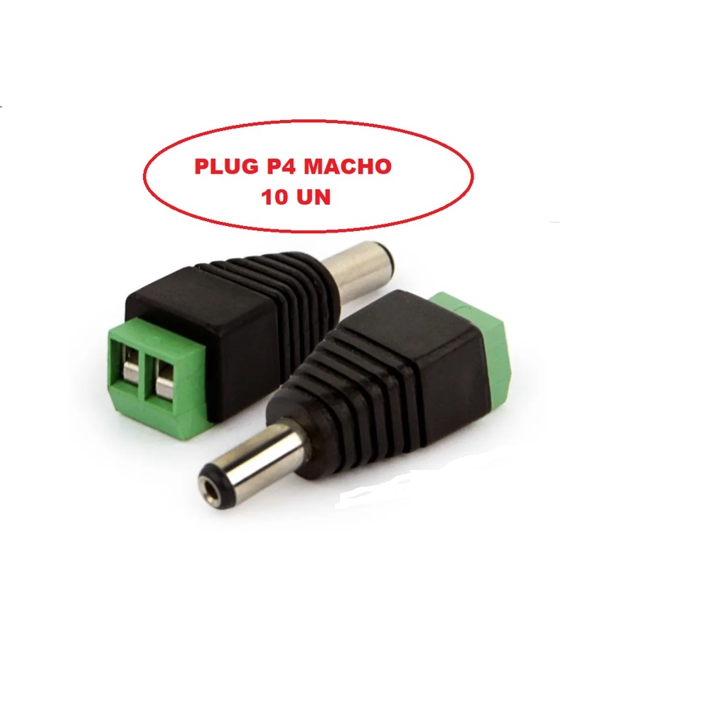 Conector P4 Macho Kit c/ 10 Unidades | Shopee Brasil