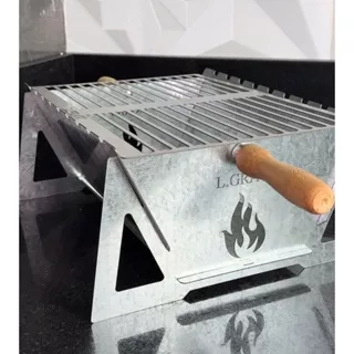 Churrasqueira Portátil Desmontável Grelha de Inox Apartamento Praia Rancho Presente