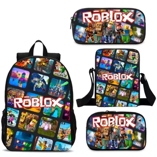 Kit Mochila Roblox Bag De Ombro Estojo Box E Simples Escolar Infantil