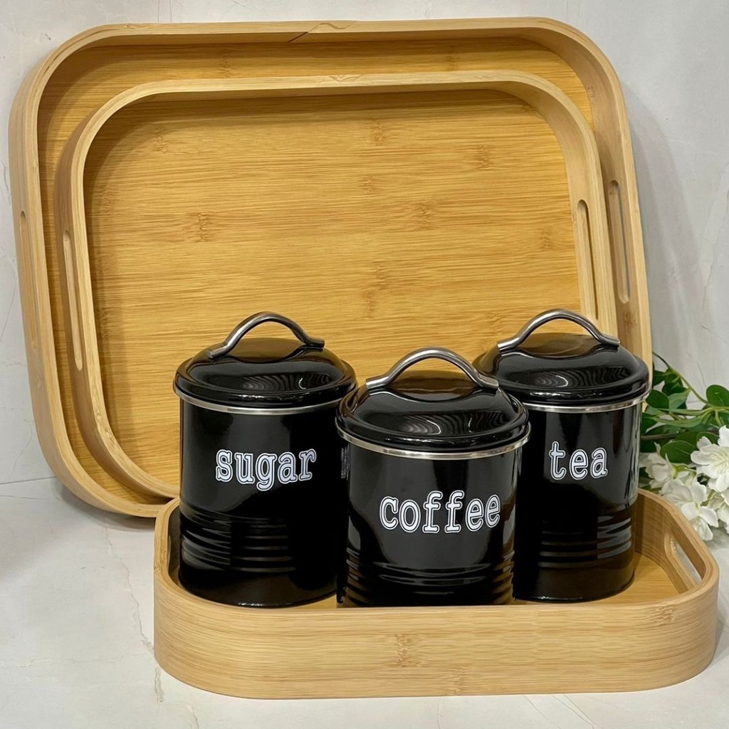 Bandeja Multiuso Retangular em Bambu Decoração Café da Manhã.