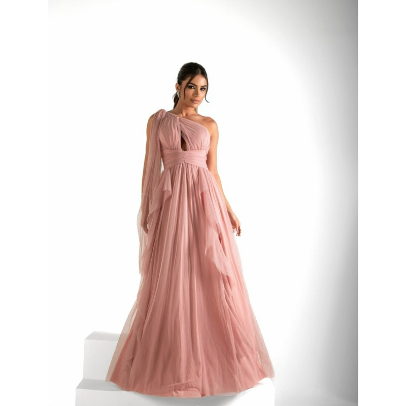 Vestido longo para madrinha de hot sale casamento rose