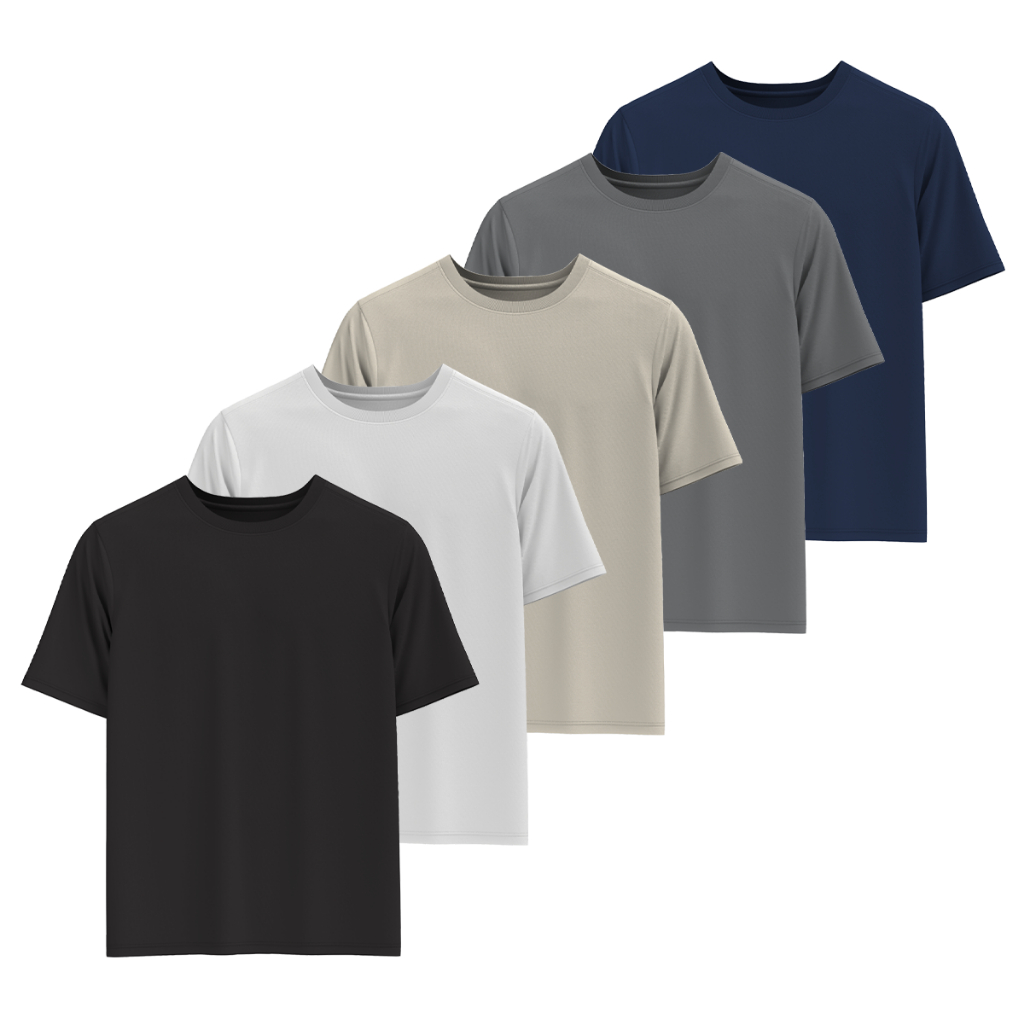 Kit 5 Camisetas Básicas Masculina Plus Size G1 G2 G3 100% Algodão Fio 30.1 Penteado Reforço Ombro a Ombro Modelagem Moderna Fabricação Própria