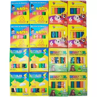 5 Caixinha Massinha De Modelar Colorida Motora Lembrancinha Kit Festa Aniversario Prenda Infantil