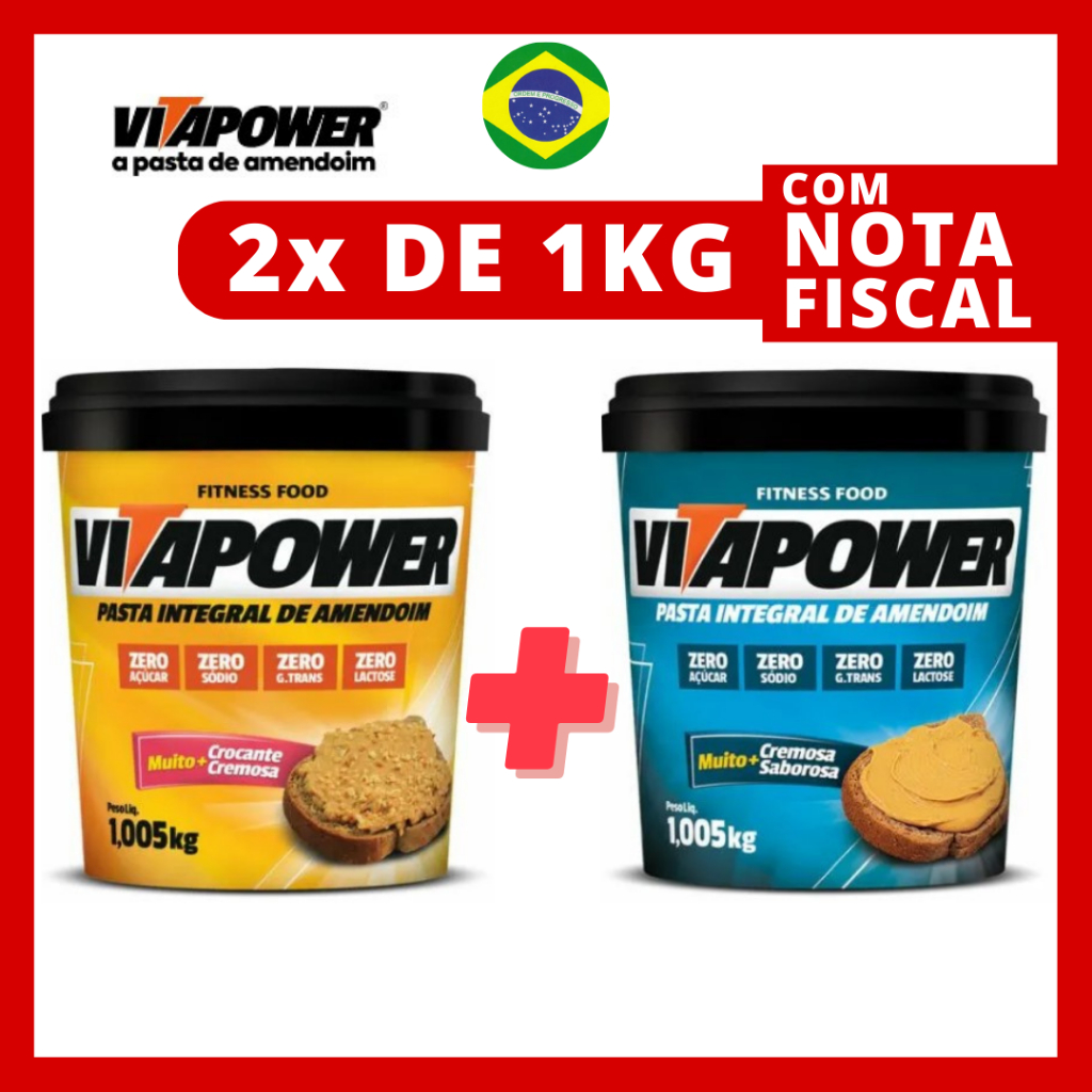 Pasta de Amendoim Integral Crocante Vitapower 1,005kg