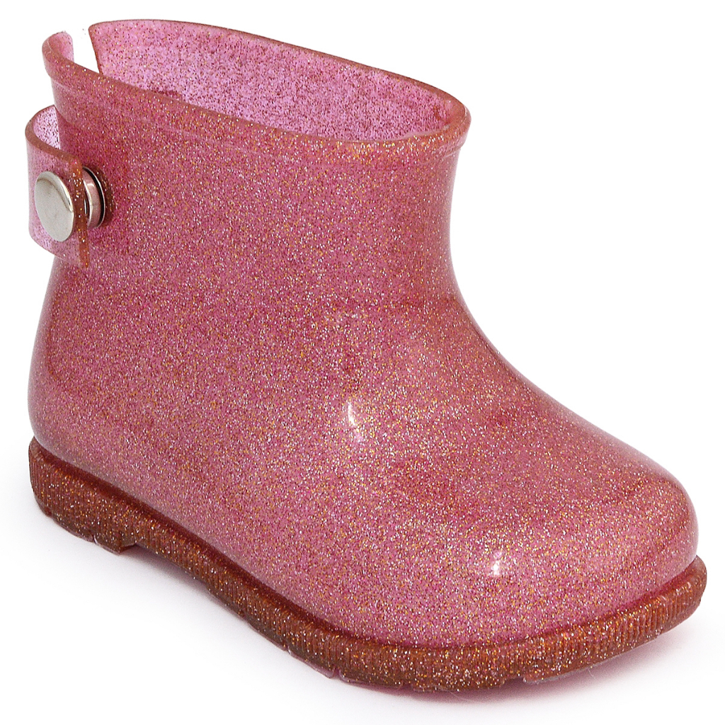 Bota Galocha Infantil Transparente Feminina impermeável Glitter
