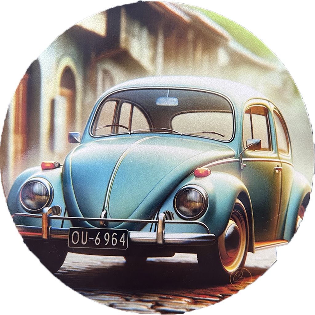 Quadro Redondo Carros Antigos Colecionadores Clássicos Fusca Kombi Raridades Oficina Com Suporte Para Parede Alta Qualidade Moderna Alumínio Decoração