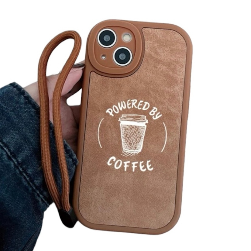 Capa Capinha iPhone 7 8 Plus Se X Xr 11 12 13 14 15 Pro Max Case Coffee Cordinha de Mão Caso Protege Câmera Cafe