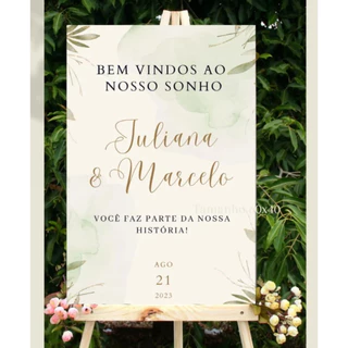 Placa decorativa recepção de casamento entrada cerimonia personalizado noivos promoção
