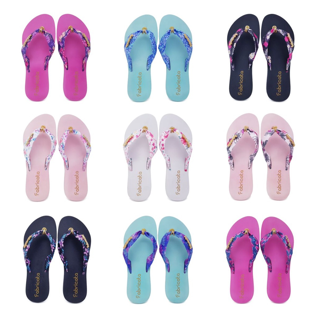 Kit 10 Pares Chinelo Sandália Rasteira Rasteirinha Feminina Correia Tecido Estampado Revenda K125