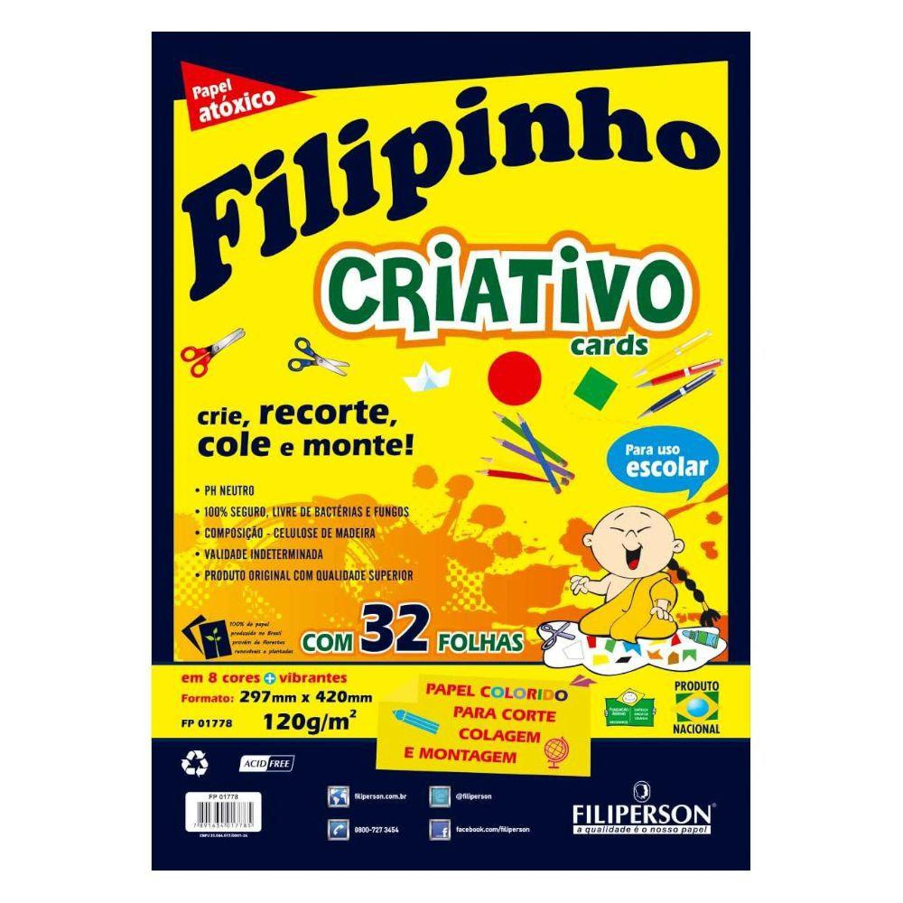 Bloco Criativo Filipinho A3 com 32 Folhas, 08 Cores | Shopee Brasil