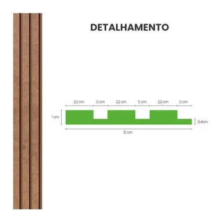 Painel Ripado Laminado de EVA Autocolante | Linha Urban valor para 2,5 metros linear. COR BRONZE.