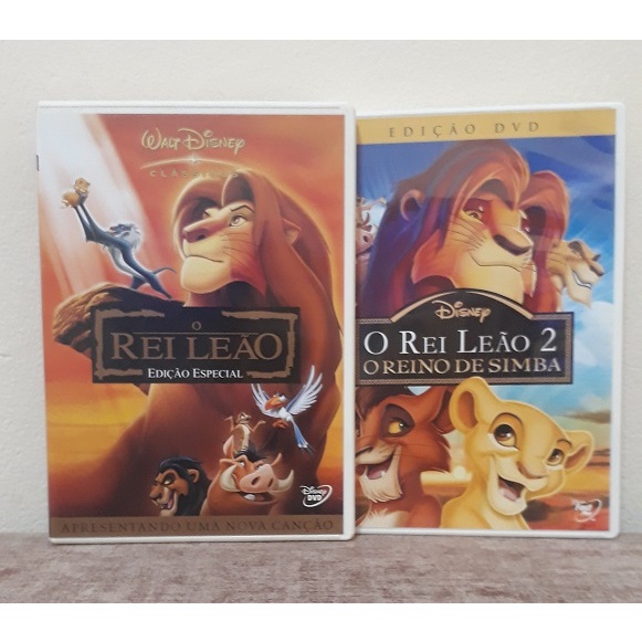 O Rei Leão (2 discos) e O Rei Leão 2 (1 disco) DVDs originais Disney ...