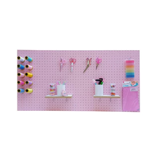 Painel Organizador PegBoard Rosa 120x60 mais 20 Ganchos 5cm