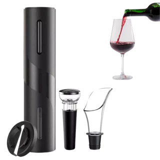Abridor De Vinho Garrafa Automático Elétrico Kit 4 Peças