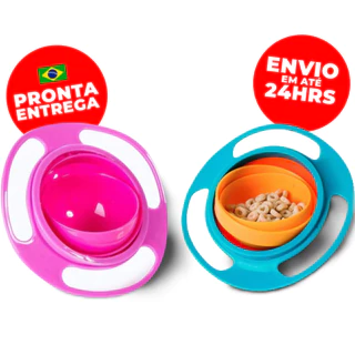 Prato Mágico Potinho Infantil 360° Não Derrama Super Seguro Giro Bowl