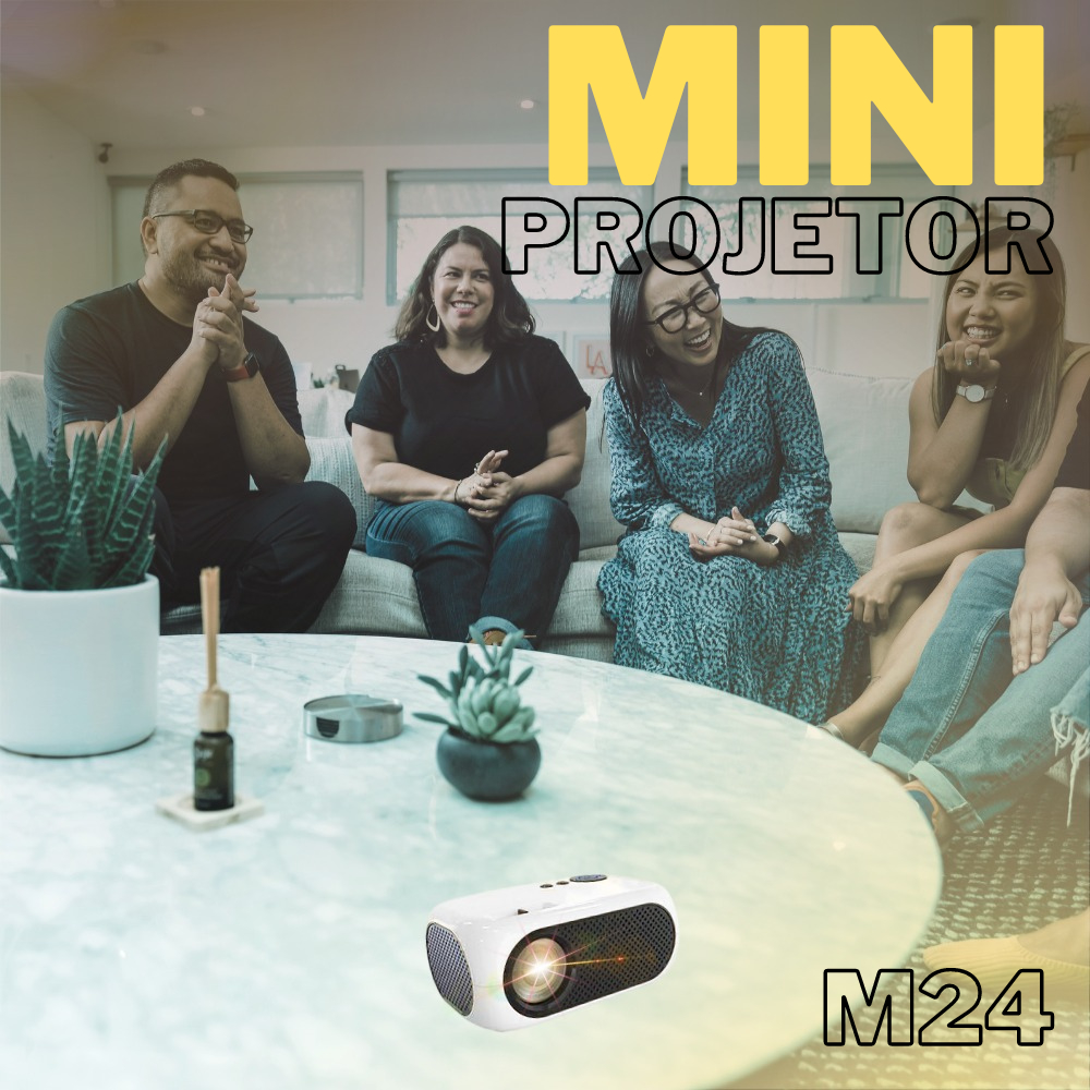 Mini Projetor 1080P Full HD Portátil De Casa LED Pequeno M24 Cores 220V