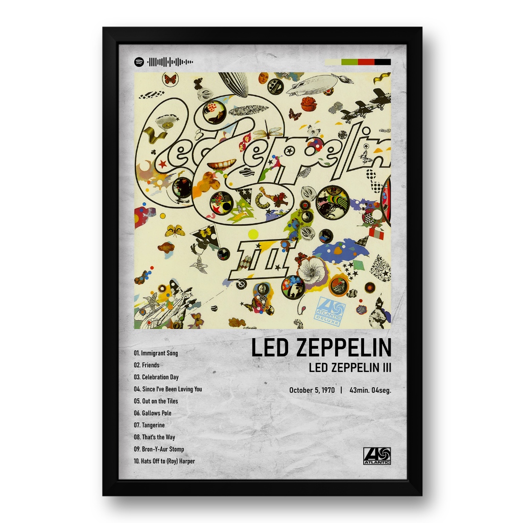 Quadro Álbum Spotify Led Zeppelin III - 40x60cm | Shopee Brasil