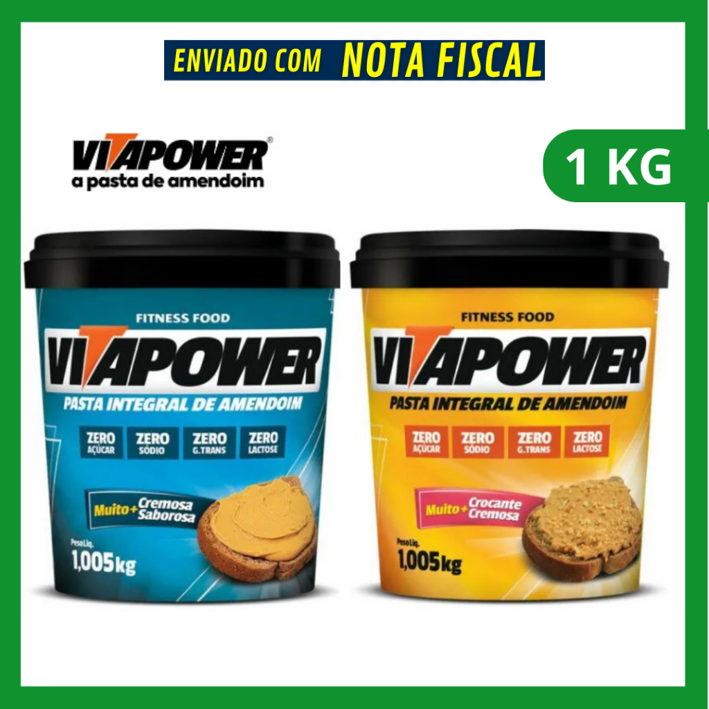 Pasta De Amendoim Integral VitaPower Crocante Ou Lisa - Pote 450g