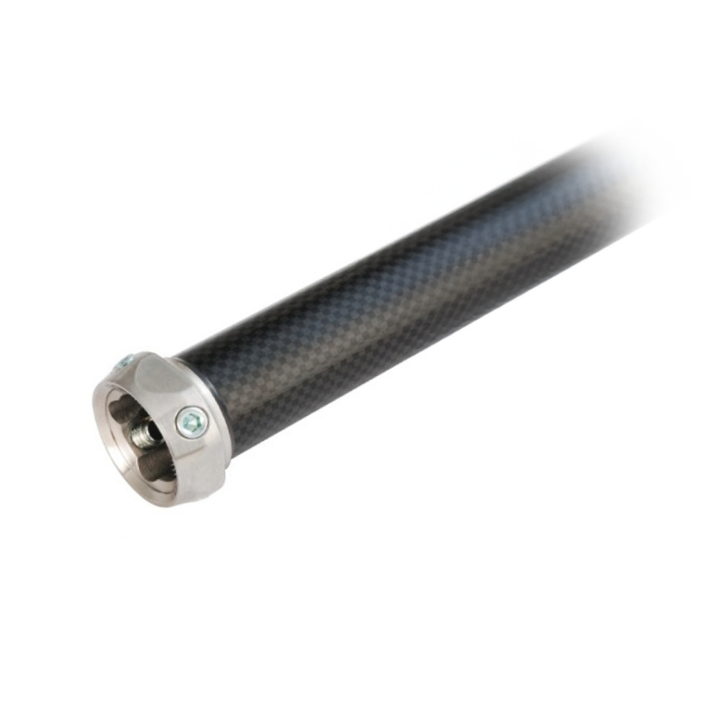 Tubo de Fibra de Carbono 30mm com Adaptador de Aço Longo 420mm