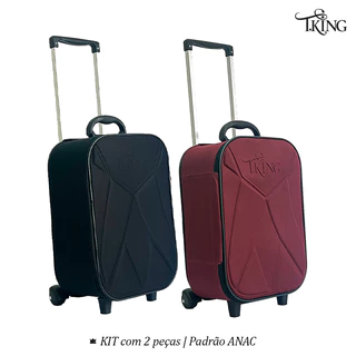 Mala de Viagem 10kg KIT com 2 Peças Padrão Resistente Promoção ANAC Rodinhas - T.King (2 peças) em Oferta na Shopee