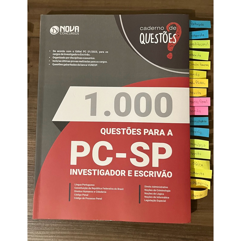 Apostila Questões PCSP Investigador Escrivão PC SP | Shopee Brasil