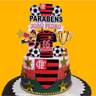 Topo de Bolo Time Flamengo Personalizado