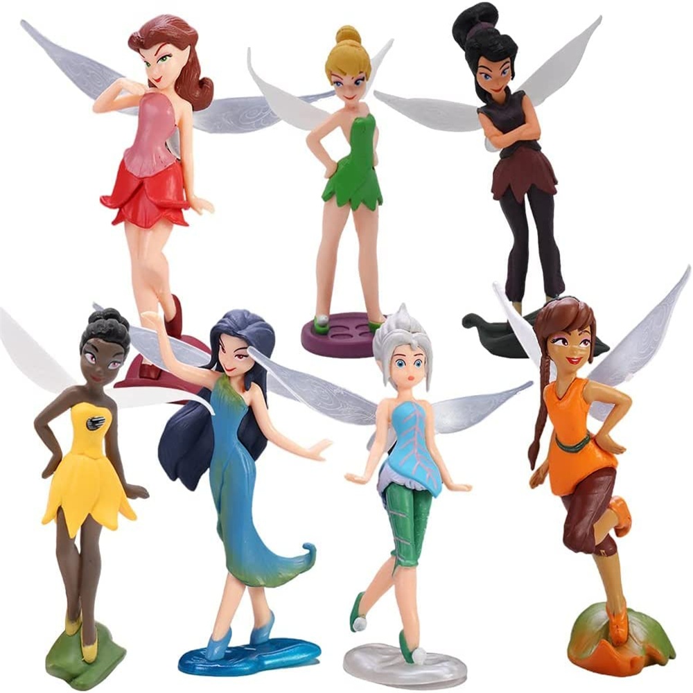 fadas tinker bell action figure Sininho Vidia Silvermist Iridessa Rosetta  Cervo Periwinkle fada da água luz jardineira animais