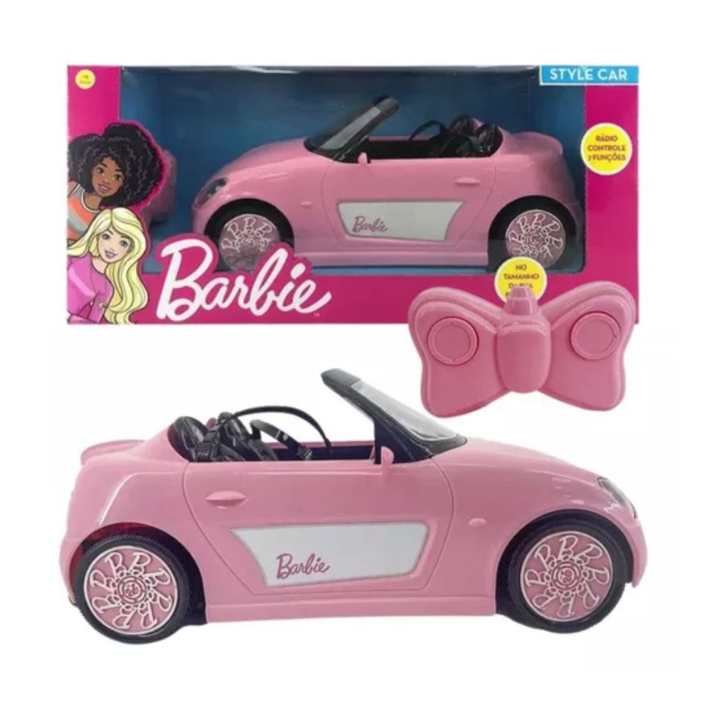 Brinquedo Carro Da Barbie De Controle Remoto Com Luz 7 Funções Candide ...