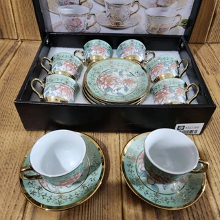Xícara de café kit com 12 peças de Cerâmica em porcelana