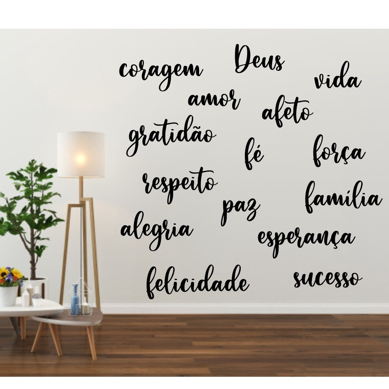 Kit 15 Palavras Decorativas Apliques em MDF