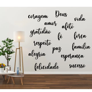 Kit 15 Palavras Decorativas Apliques em MDF