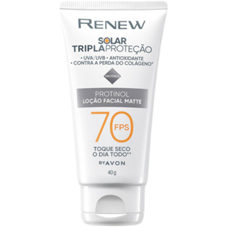 Protetor Solar Loção Facial Matte Incolor Anti-Idade Renew Fps 70 Avon