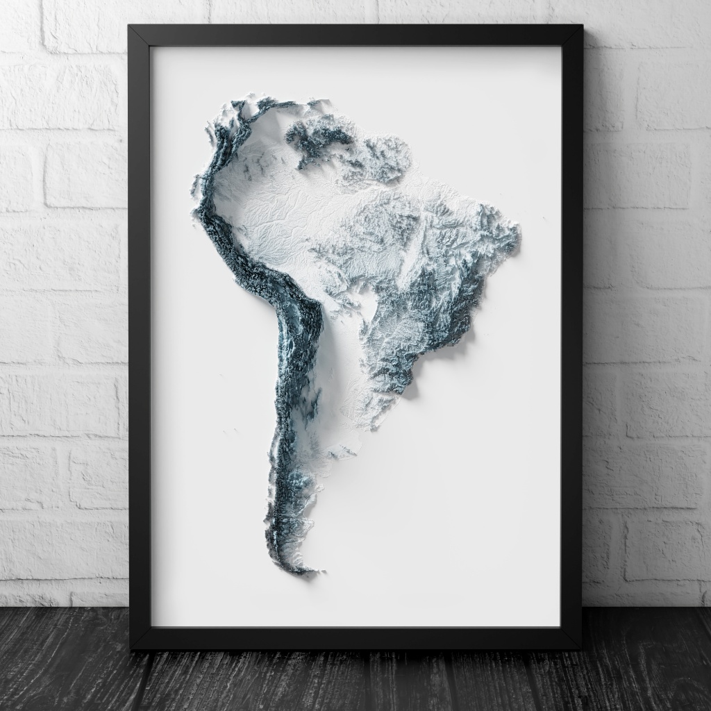 Mapa Relevo Artístico América do Sul