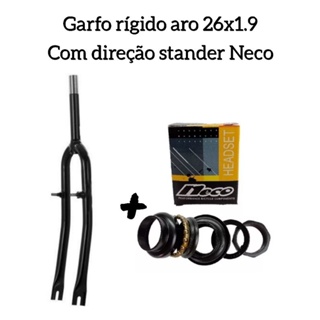 Garfo Sundown Bicicleta aro 26 (COM ROSCA FINA) / Standard Preto Brilhante  21.1mm (REFORÇADO)