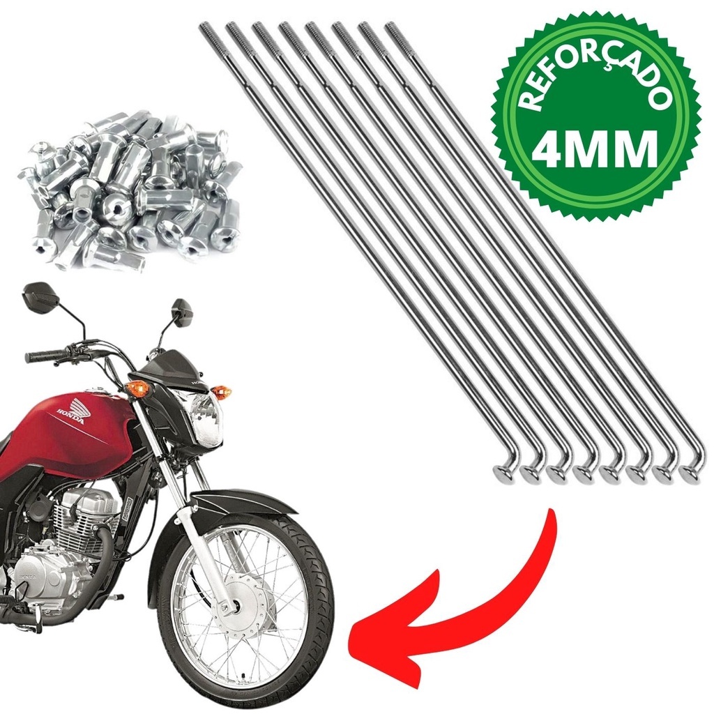 Jogo de Raios Dianteiro Titan 150/ Fan 150/ ML 125/ Honda CG 99/ CG 125/ CG 150 A Lona 4mm