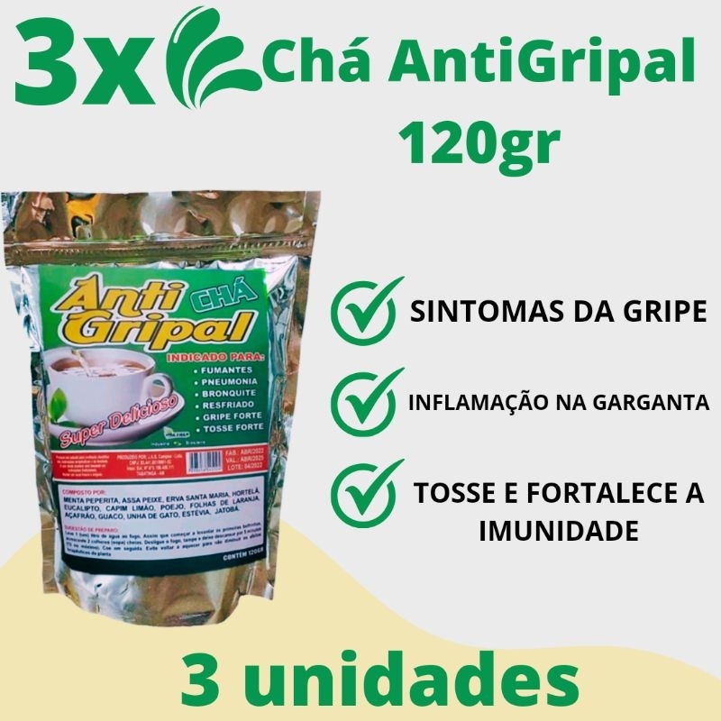 3X Ch Antigripal 120g 100 Natural Combate Tosse e Gripe